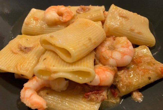 Shrimp and tuna pasta