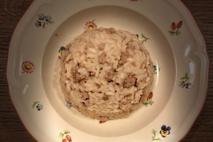 Sausage and Barbera risotto