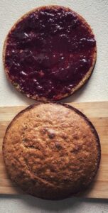 Buckwheat cake with cranberry jam