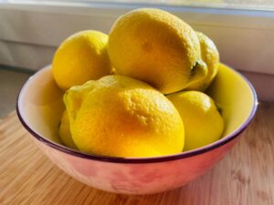 Homemade limoncello - lemons