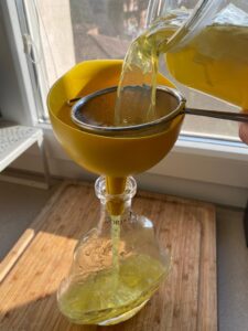 Homemade limoncello - straining