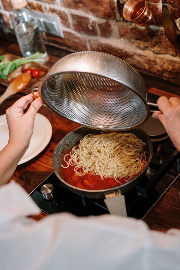 Pasta in the pan