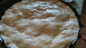 Focaccia barese - risen dough